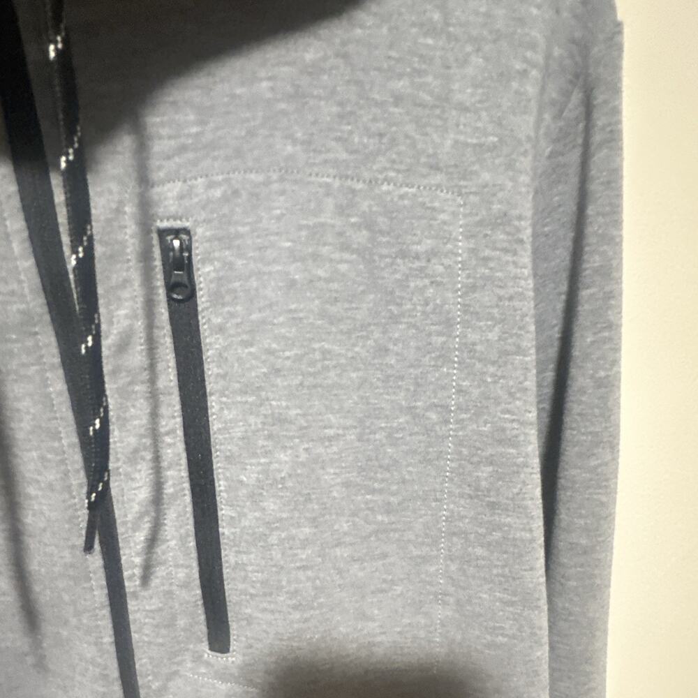 GapFit Performance Men's Gray Full Zip Hooded Hoodie w/ Pockets Size L - Picture 5 of 9